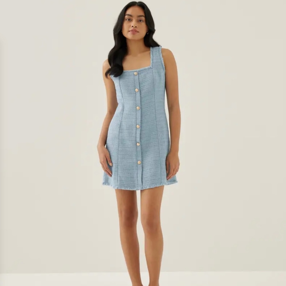 Love Bonito Letty Tweed Shift Mini Dress